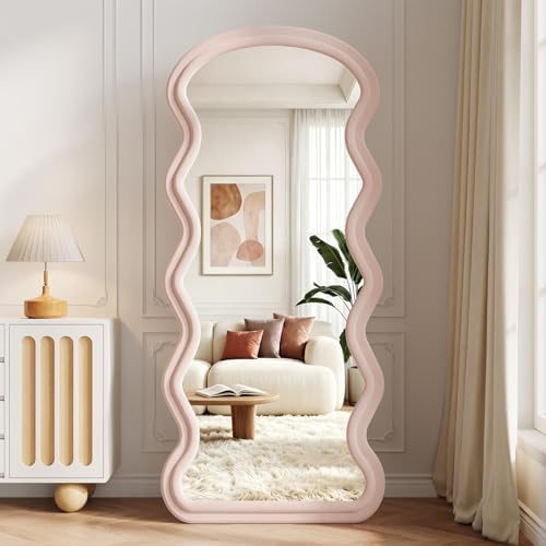 Koonmi 71“x32” Wavy Mirror Full Length, Flannel Full Body Mirror by KOONMI