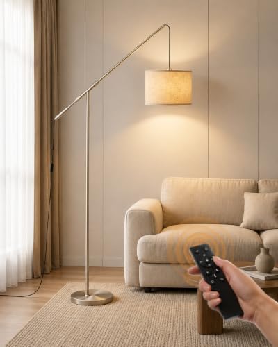 Arc Floor Lamp with Remote Control, LED Reading Light for Living Room by Wio-Mio