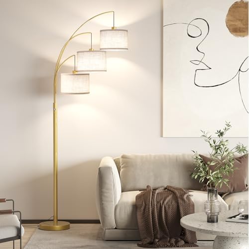 SUNMORY 3 Lights Floor Lamps for Living Room，78" Tall Arc Standing Lamp - Image 5