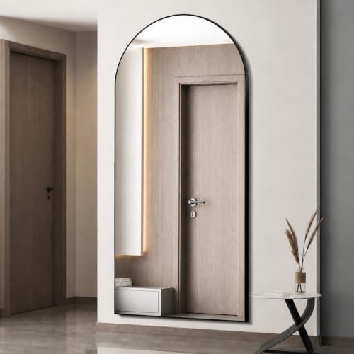 Simple Deluxe Arched Full Length Mirror, 68"x25"Large Floor Mirrors, for Wall Door Bedroom Bathroom Living Room (Black) by SimpleDeluxe