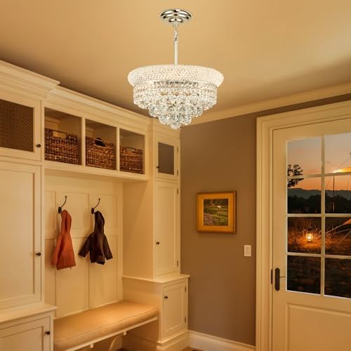Chrome Crystal Chandeliers for Dining Room，4-Lights D15 Inch - Image 3