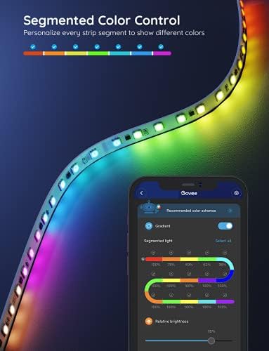 Govee 65.6ft RGBIC LED Strip Lights, Smart App Control Light for Bedroom - Image 3