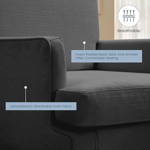 Kromax Accent Chair for Living Room, No Screws Assembly Required, Black - Image 5
