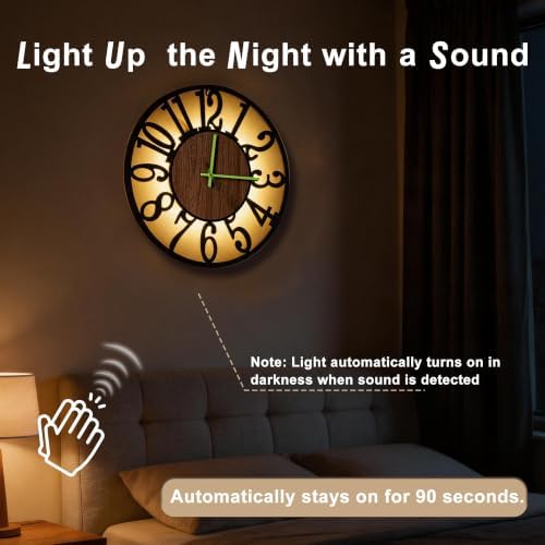 Glow in The Dark 24’’ Large Wall Clock Battery Operated - Image 3