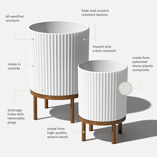 Veradek Demi Series Raised Duo Planters - Set of 2 Planters with Stands - Image 2