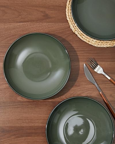 Pokini 8.75'' Ceramic Pasta Bowls Set of 4, Salad Bowls Pasta Serving Bowls - Image 6