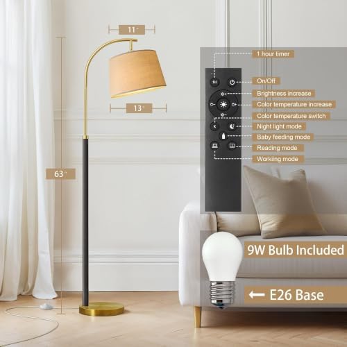 Real Wood Floor Lamps for Living Room Bedroom, 62" Mid Century Modern Lamp - Image 5
