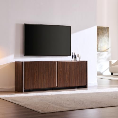 66" Modern Buffet Cabinet w/Storage, Large Sideboard, Brown - Image 5