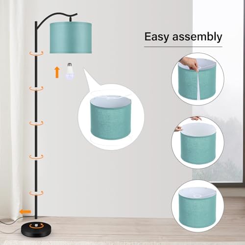 BoostArea Floor Lamp for Living Room,Arc Floor Lamp Remote Control,Stepless Dimmable Brightness & Colors Temperature 2700k-6500k,Foot Switch,Modern Standing Lamp for Bedroom Study Room Office,Green - Image 7