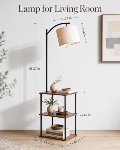 GERGO Floor Lamp with Table, Side Table for Living Room, 3 CCT 9W LED Bulb - Image 5