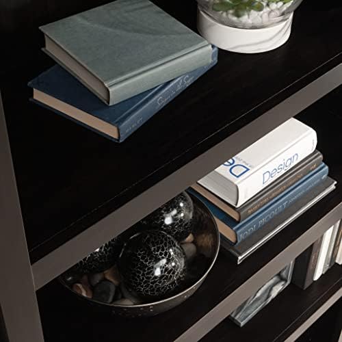 Sauder 5 Tier Book Shelf Wooden Bookcase Multipurpose Bookshelf for Home Office, Living Room, in Estate Black finish - Image 4
