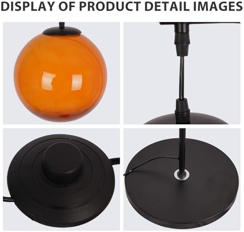 59.1 Inch Mid Century Arch Floor Lamp with Orange Glass Shade - Image 4
