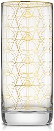 JoyJolt Star Wars Glassware. 'Deco' Highball Glasses Set of 4, 13.5oz Star Wars Glasses. Highball Glass Tumbler with Darth Vader in a Retro Crystal Glass Cup. Tall Drinking Water Glasses For Kitchen - Image 4