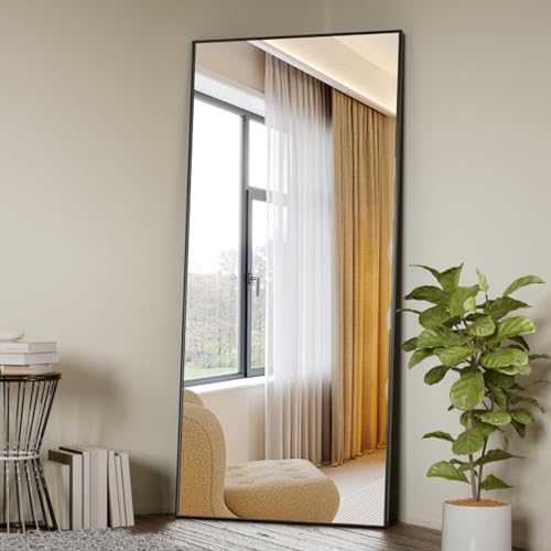 Koonmi 71"x26" Floor Mirror Full Length, Bedroom Floor Body Mirror with Stand, Large Black Mirror, Leaning, Standing or Hanging Horizontally/Vertically - Image 5