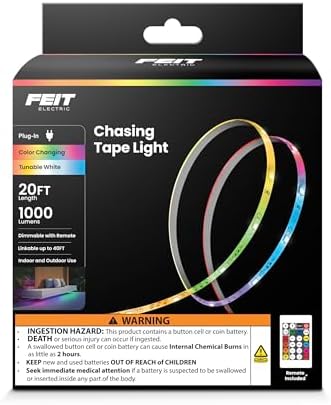 Feit Electric LED Tape Lights RGB Tunable White, Cuttable, Linkable - 20FT by FeitElectricCompany