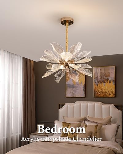 Modern Tree Branch Leaf Chandelier, 18-Light 25.59" Luxury Gold Pendant Lighting, LED 40W 3000K Warm White Chandeliers, Adjustable Height for Living Room, Dining Room, Bedroom, Kitchen Island - Image 4