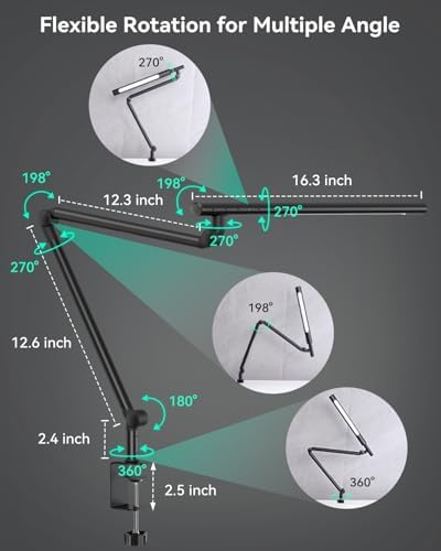 LED Desk Lamp with Clamp, Dual-Light Architect Lamp with RGB Light & Remote - Image 4