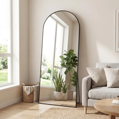 DUMOS 68"x26" Arched Full Length Mirror with Stand, Full Body Floor Mirror - Image 4