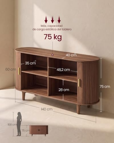 VASAGLE Storage Cabinet, Sideboard with Adjustable Shelves - Image 3