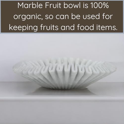 Marble Ruffle Bowl Handcrafted Decorative ScallopBowls - Antique Catchall Jewelry Dish Fruit Organizer for Home & Kitchen (10 inches) - Image 7