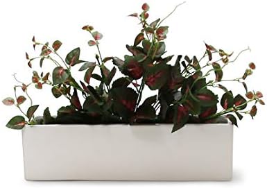 WGVI Long Rectangle Ceramic Planter Vase in White 14" x 4" x 4"H, Rectangular Box Block Terrarium Pot, Flower Arrangement, Tabletop Centerpiece, Home Decor Organization Storage Container, 4 Pcs. - Image 5