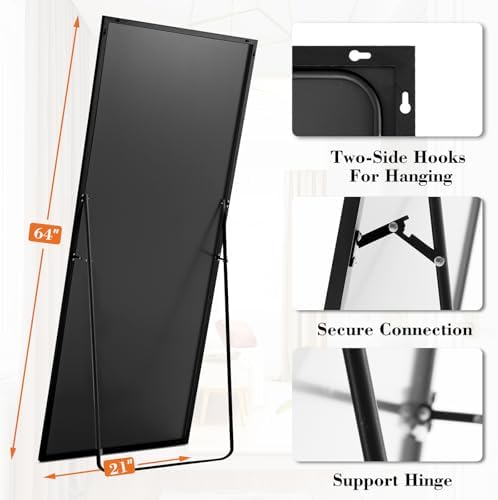 DUMOS 63"x20" Full Length Floor Mirror, Full Body Mirror - Image 2