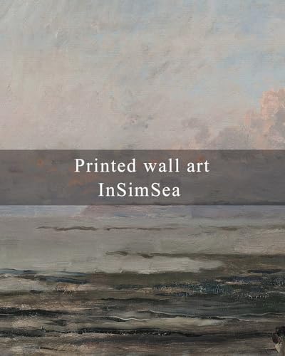InSimSea Framed Canvas Wall Art, Vintage Coastal Landscape Painting, Rustic Nature Scenery Decor for Living Room Shelf Hallway, 10x8in, Soft Blue Tones - Image 7