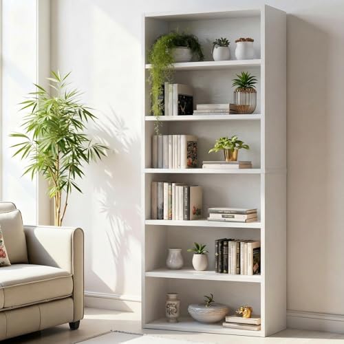 Sweetcrispy 6 Shelf Bookcase Open Display Bookshelf Storage Organizer - Image 2