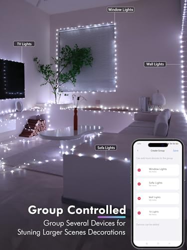 BrizLabs Smart Fairy Lights Color Changing, 98 ft 300 LED APP/Voice Control - Image 5