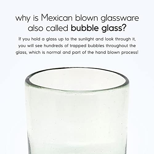 Clear 10 oz Tumblers (set of 6), Hand Blown Mexican Glassware, Recycled Glass Drinking Glasses, Lead-Free, Cocktail Margarita Glasses, Wine Glasses, Shot Glasses, Whiskey Glasses (Tumbler) - Image 3