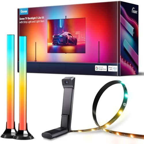 Govee TV Backlight 3 Lite Kit, 11.8ft RGBICW Wi-Fi TV LED Strip Lights by Unknown