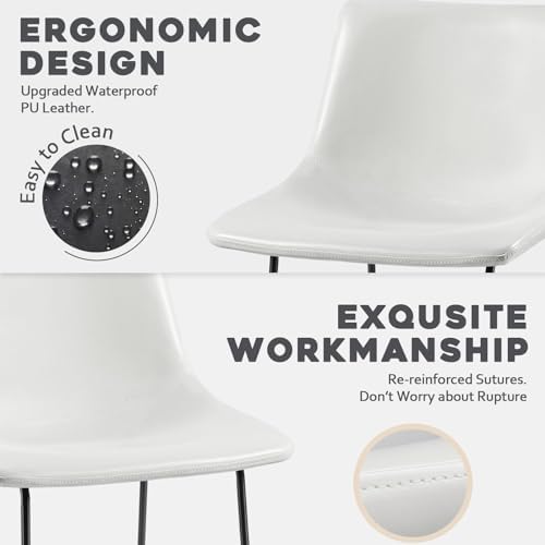 Waleaf Dining Chairs Set of 4, 18" Faux Leather Counter Height Bar Stools - Image 6
