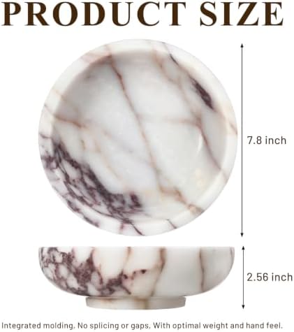 Natural Luxury Marble Bowl 7.8'' Large Calacatta Viola Marble Tray - Image 3