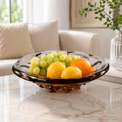 Hand Blown Glass Bowl Decorative Dish Fruit Bowl Home Decor - Image 3