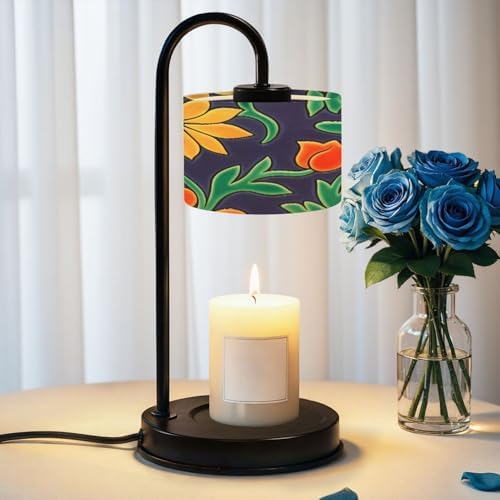 Candle Warmer Lamp with Timer Mexican Ceramic Seamless Talavera Handcrafted Mexican Ceramic Tile Dimmable Wax Warmer with 4 Bulbs for Jar Candles Women Birthday Gifts House Warming New Home Decor by DERUINVAIO