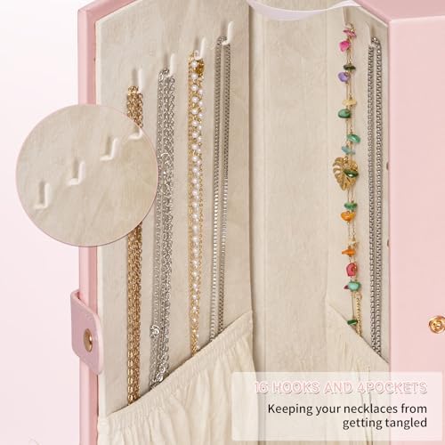 AKOZLIN 6-Tier Jewelry Box Organizer 5 Drawers Storage Extra Large Pink - Image 7