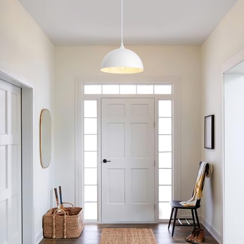 White Plug in Pendant Light,2 Pack 11.8inch Hanging Lights with Plug in Cord 14.7 ft, Hanging Pendant Light,Hanging Lamp Plug in for Bedroom Living Room Kitchen Island - Image 5