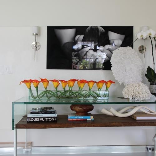 WGV Rectangle Plate Vase, Length 36", Width 4", Height 4", Glass Container, Floral Dispaly, Candy Holder, Planter Terrarium for Wedding Party Event, Home Office Décor, Clear, 1 Piece - Image 4