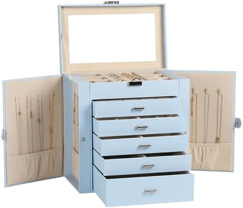 Frebeauty 6-Layer Jewelry Box for Women,Large Jewelry Organizer with Drawer by Frebeauty