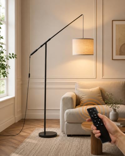 Arc Floor Lamp with Remote Control, LED Reading Light for Living Room by Wio-Mio