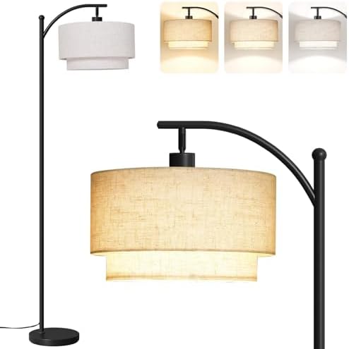 SUNMORY Floor Lamps for Living Room with 12W LED Bulb, Arc Lamp with 3 CCT by SUNMORY