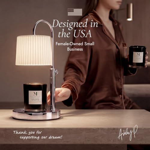 Dimmable Glass Candle Warmer Lamp with Timer - Adjustable Height Candle Lamp Warmer with Timer (8H/4H/2H) - Wax Melter - Ideal Gift, fits Various Size Scented Candles - 02 Bulb - (Silver Chrome) - Image 2
