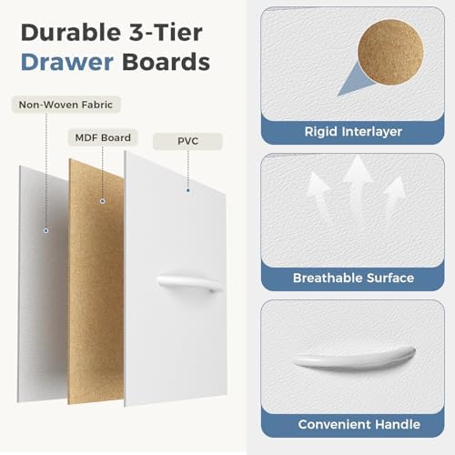 DUMOS White Dresser for Bedroom, 5 Drawer Small Fabric Closet Dresser - Image 6