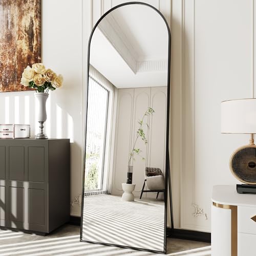 AUYHM Arched Mirror Full Length,Nanoglass Standing Mirror Full Length,71"x26"espejos para dormitorio,Large Full Body Mirrors,Floor Length Mirrors(Black) by AUYHM