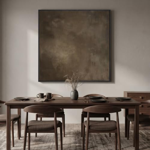 Extra Large Framed Neutral Brown Abstract Wall Art for Living Room, 48x48 - Image 2