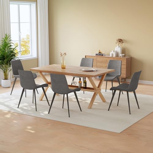 HIPIHOM Dining Table Set for 6,Kitchen Table with Dining Chairs - Image 2