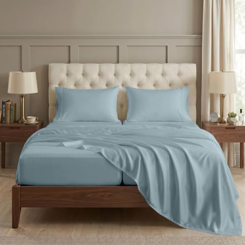 LANE LINEN California King Split Sheets for Adjustable Bed - French Blue by LaneLinen