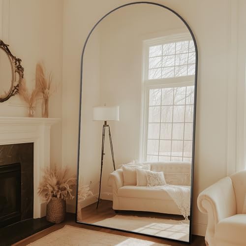 81"x41" Arched Full Length Mirror, Large Floor Mirror, Black - Image 3