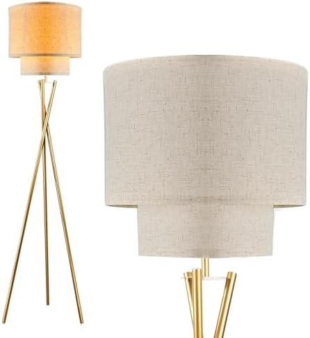 Lightdot Tripod Floor Lamp, Modern Floor Lamps for Living Room, Standing Lamp with Dual Drum, E26 Bulb Included, 67.7" Tall Floor Lamp for Bedroom, Home Office by LightdotLighting