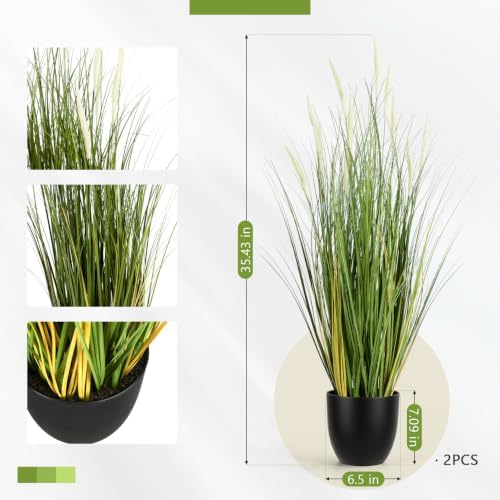 2-Pack 3FT Artificial Plants with Pot - Image 2